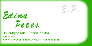 edina petes business card